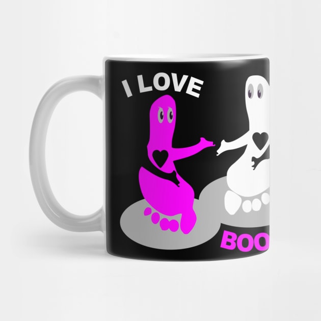 I love BOO Pink Footprint ghost by mailboxdisco